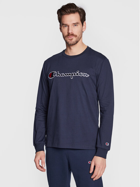 Longsleeve Script Logo 217861 Blu scuro Regular