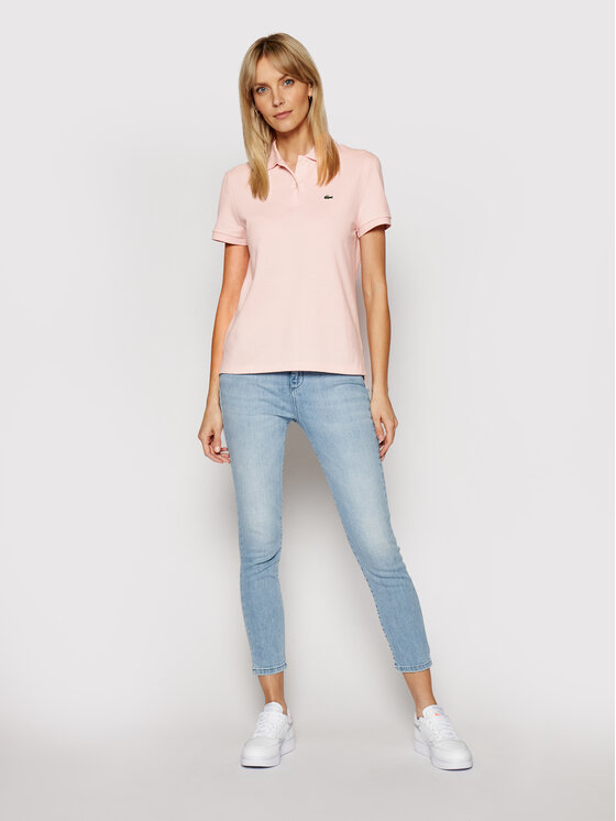 Lacoste Lacoste Тениска с яка и копчета PF7839 Розов Regular Fit