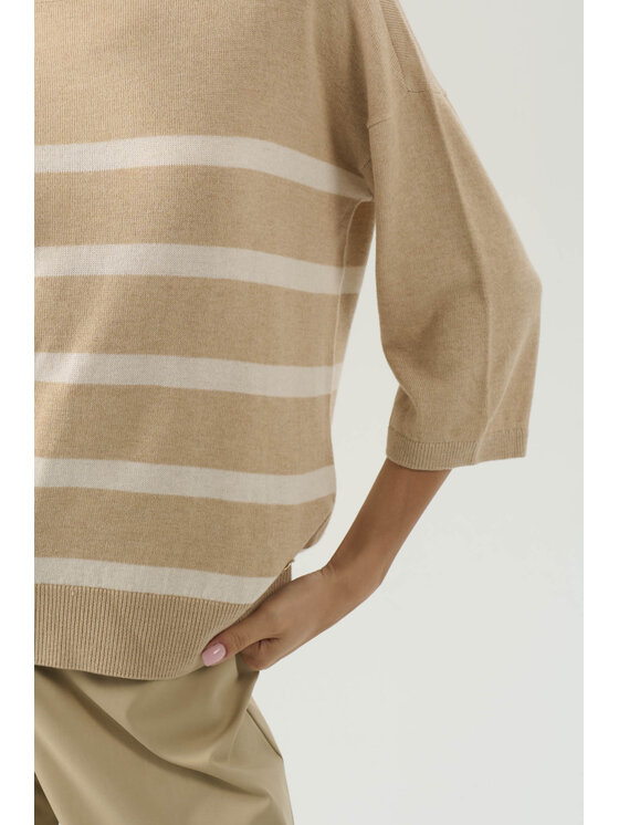 Femestage Femestage Sweter Femestage AB BASE SWE0850-015 Beżowy Regular Fit