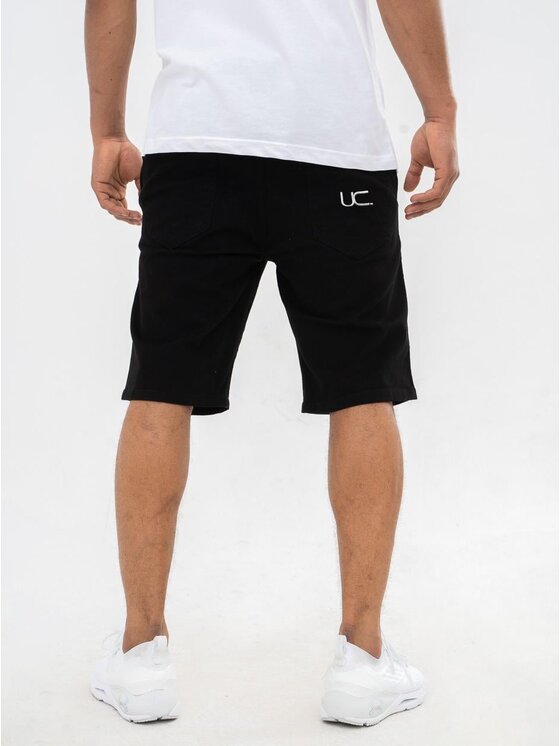 Urban City Urban City Szorty materiałowe Na gumce w pasie 130816 Czarny Regular Fit
