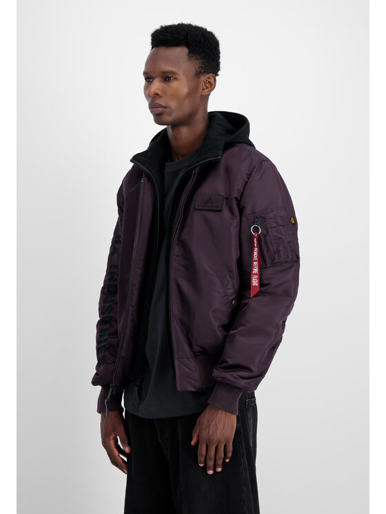 Alpha Industries Alpha Industries Kurtka bomber MA-1 D-Tec Sleeve Embroidery Bomber Jacket Fioletowy Slim Fit
