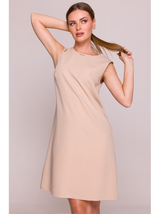 Stylove Stylove Sukienka codzienna S408 Beżowy A-Line Fit
