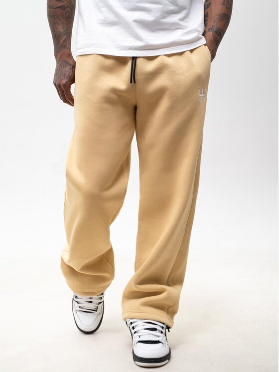 Jigga Wear Jigga Wear Spodnie dresowe Szerokie luźne dresy sznurek na gumce 129790 Brązowy Baggy Fit