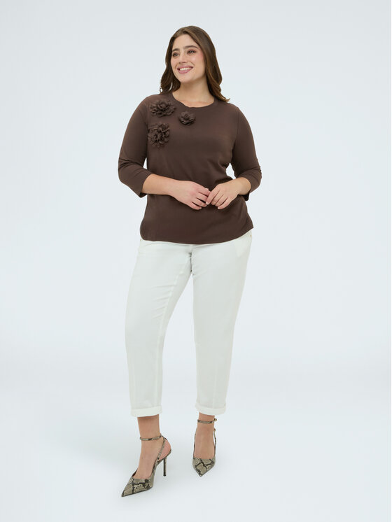 Fiorella Rubino Fiorella Rubino T-Shirt G03TL008894N022 Brązowy Regular Fit