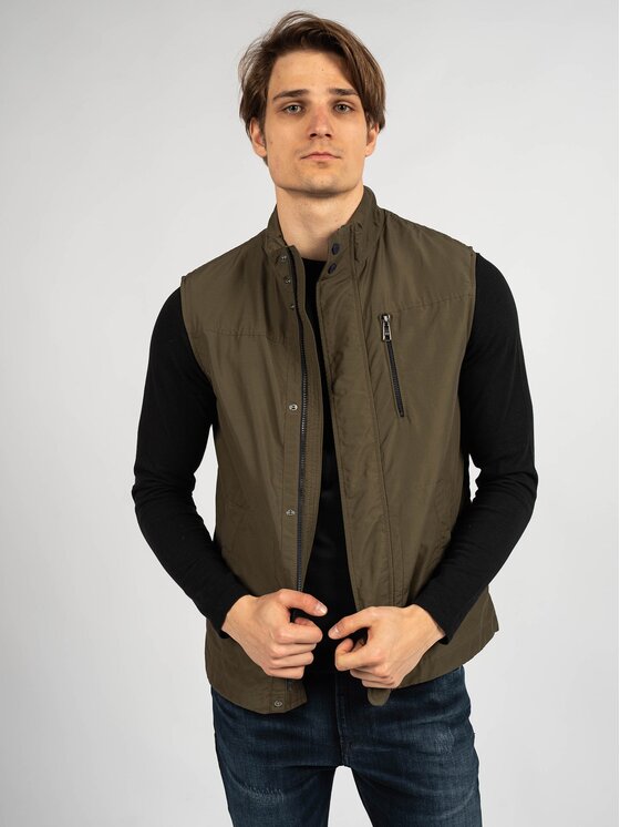 Geox Geox Γιλέκο M0220E T2473 | Vincit Gilet Χακί Regular Fit