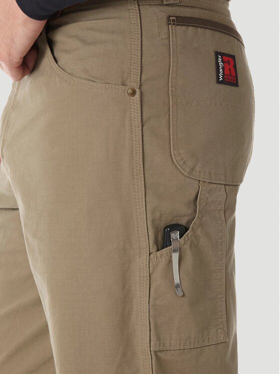 Wrangler Wrangler Spodnie materiałowe RIGGS WORKWEAR CARPENTER Beżowy Loose Fit