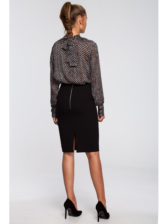 Stylove Stylove Bluzka S235 Czarny Regular Fit