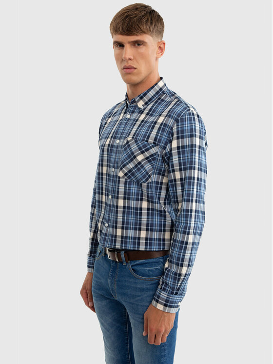 BIG STAR BIG STAR Koszula MEROLI_401_140 Niebieski Basic Fit