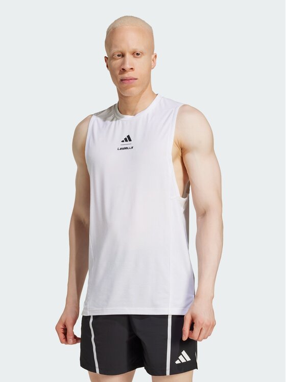 adidas adidas Koszulka techniczna Les Mills Graphic Biały Slim Fit