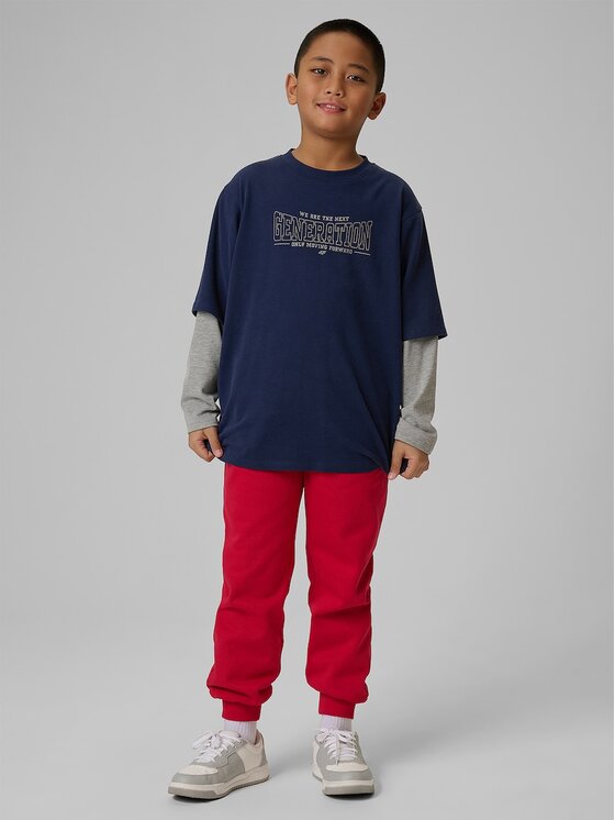 4F 4F Pantaloni da tuta 4FJRSS26TTROM1824-62S Rosso Regular Fit