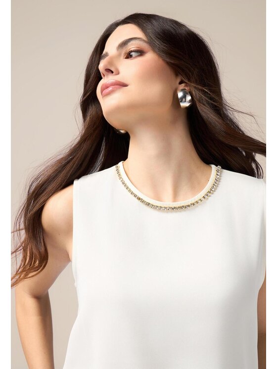 Oltre Oltre Blusa 2459R103016N011 Bianco Regular Fit