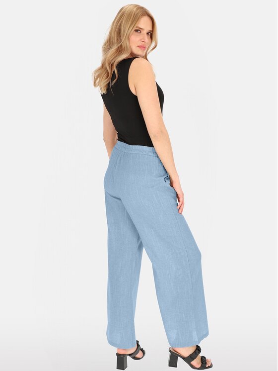 Perso Perso Spodnie damskie PTE252689F Błękitny Regular Fit