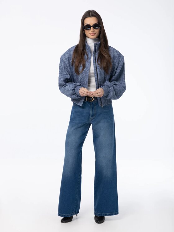 MANDRAGORA MANDRAGORA Bomber Lara Blu Slim Fit