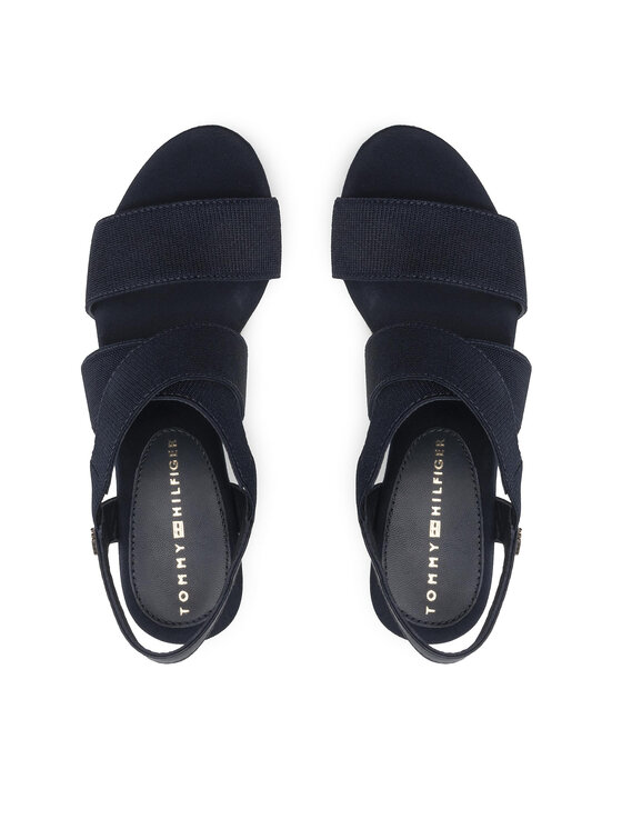Tommy Hilfiger Sandalen Essential Elastic High Wedge FW0FW06304 Dunkelblau Modivo
