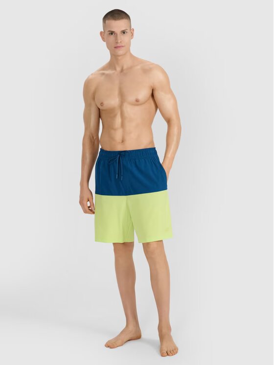4F 4F Szorty plażowe 4FWSS25UBDSM135-45S Zielony Regular Fit