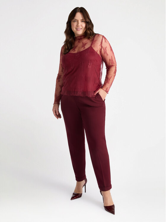Fiorella Rubino Fiorella Rubino Pantaloni di tessuto P179T005025N036 Bordeaux Regular Fit