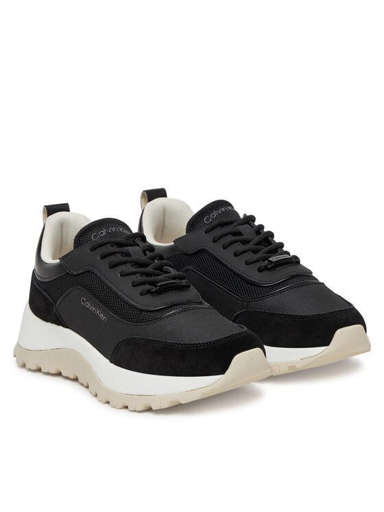 Calvin Klein Calvin Klein Sneakersy Runner Lace Up Mesh Mix HW0HW02487 Czarny