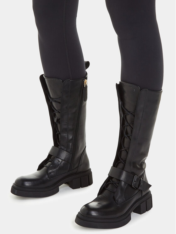 Tommy Hilfiger Tommy Hilfiger Μπότες Cool Monochromatic Bikerboot FW0FW07338 Μαύρο