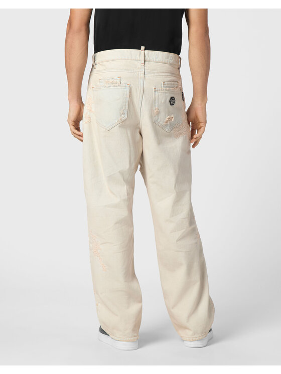 PHILIPP PLEIN PHILIPP PLEIN Jeansy 21647 Beżowy Loose Fit