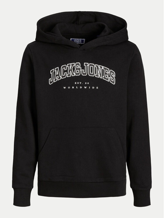 Jack & Jones Junior Jack & Jones Junior Bluza Caleb 12259564 Czarny Relaxed Fit