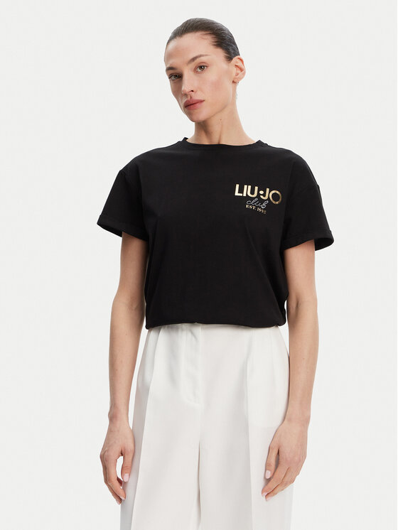 Liu Jo Liu Jo Tricou WA5007 JS923 Negru Relaxed Fit