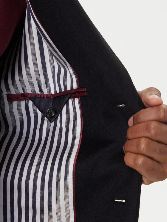Tommy Hilfiger Tommy Hilfiger Vlnený kabát MW0MW40768 Čierna Regular Fit