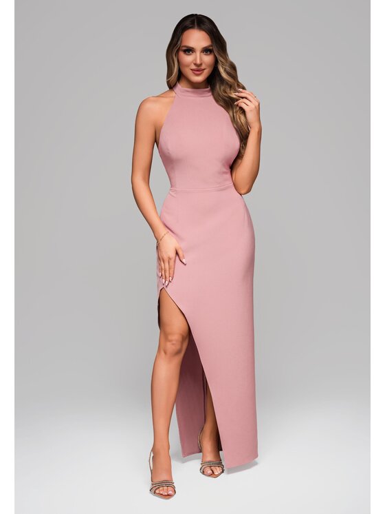 Ombre Ombre Sukienka wieczorowa LA-OM-DLR101 Różowy Regular Fit