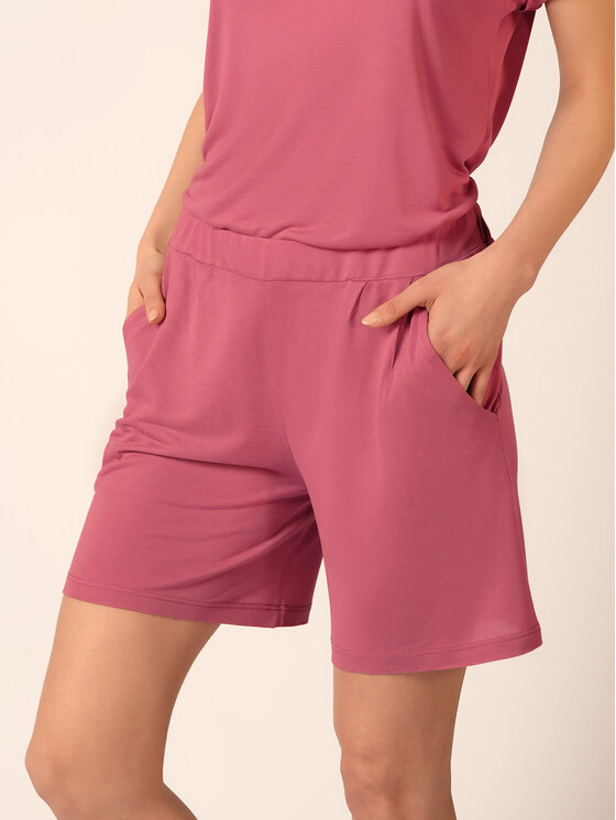 Huber Huber Šortky z materiálu 19007 Růžová Regular Fit