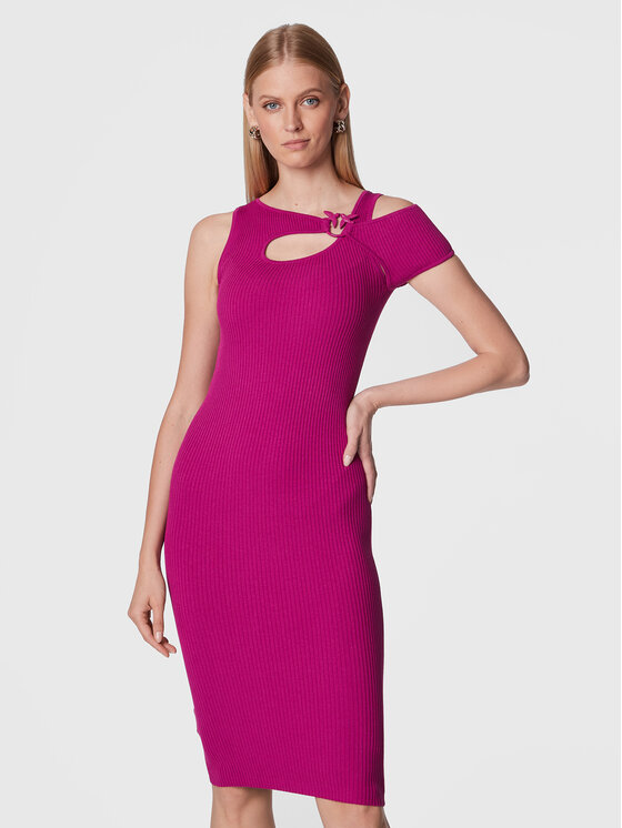 PINKO Pinko Džemper haljina Ace 1G17TZ Y7VP Ljubičasta Slim Fit