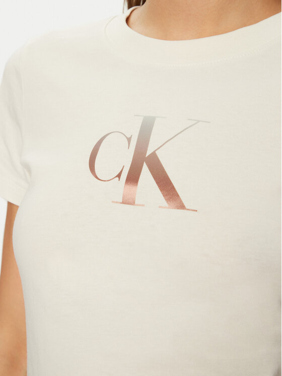 Calvin Klein Jeans Calvin Klein Jeans Póló Gradient J20J224982 Ekru Slim Fit