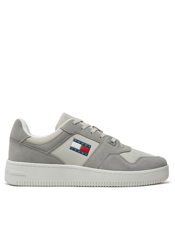 Tommy Jeans Snīkeri Tjm Basket Leather EM0EM01440 Pelēks