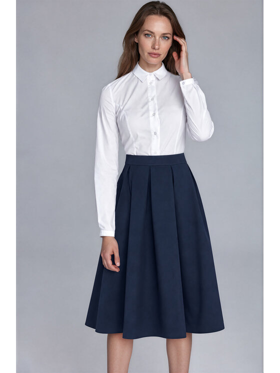 NIFE NIFE Spódnica midi SP93 Granatowy Regular Fit