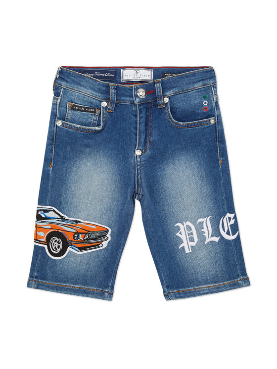 PHILIPP PLEIN PHILIPP PLEIN Pantaloncini di jeans 28125 Celeste Basic Fit