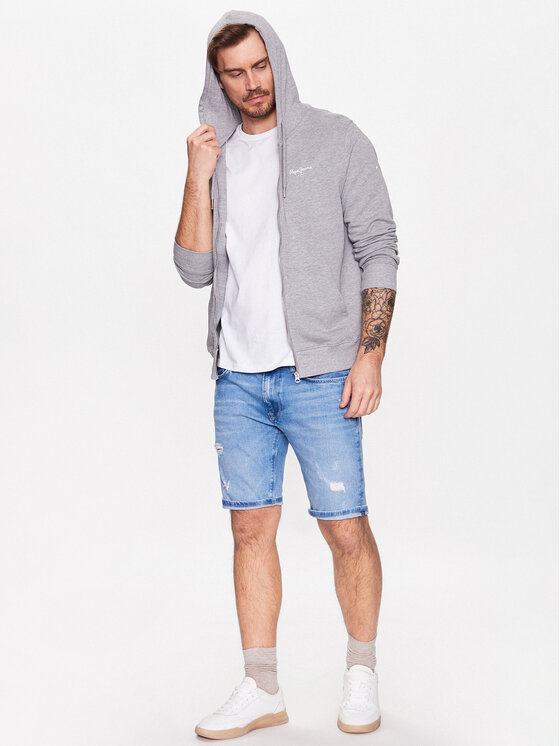 Pepe Jeans Pepe Jeans Mikina Edward Zip PM582382 Šedá Regular Fit