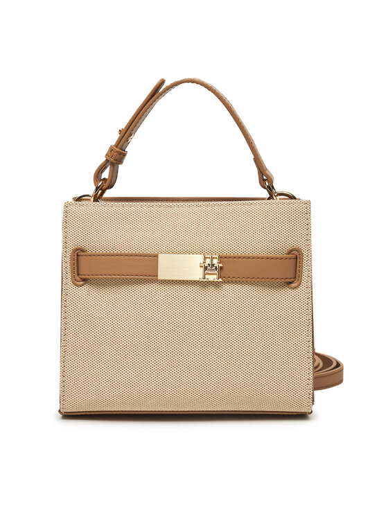 Tommy Hilfiger Tommy Hilfiger Дамска чанта Th Heritage Mini Satchel Canvas AW0AW17406 Бежов