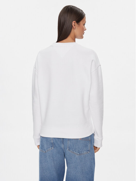 Tommy Jeans Tommy Jeans Bluză Graphic Flag DW0DW17328 Alb Boxy Fit