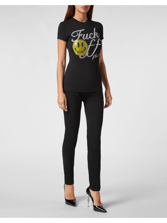PHILIPP PLEIN PHILIPP PLEIN T-Shirt 7917 Żółty Skin Tight Fit