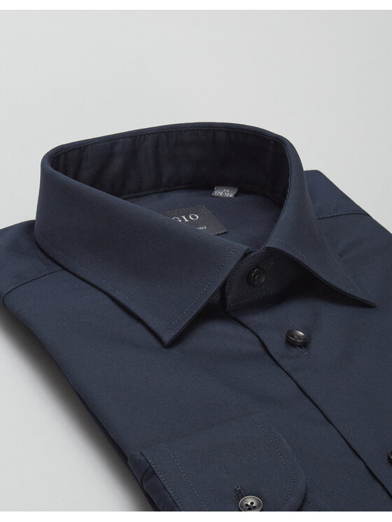 Borgio Borgio Koszula lavello Granatowy Slim Fit