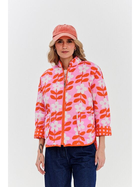 NAOKO NAOKO Kurtka przejściowa Peachy Bloom Różowy Regular Fit