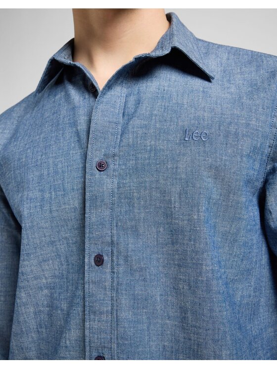 Lee Lee Koszula PATCH SHIRT Niebieski Regular Fit