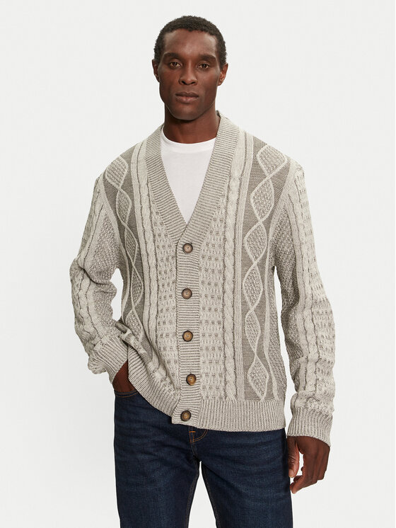 Brave Soul Brave Soul Kardiganas MK-248ASHBERY Pilka Regular Fit
