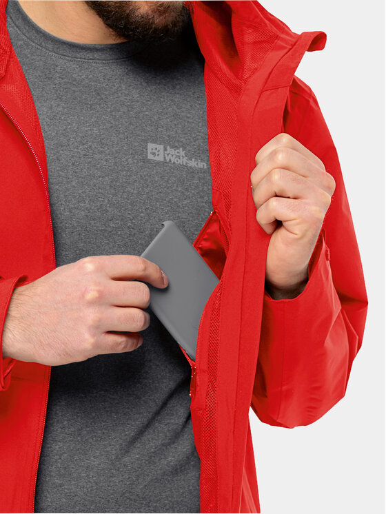 Jack Wolfskin Jack Wolfskin Яке за дъжд Robury 2L Jkt 1116391 Червен Regular Fit
