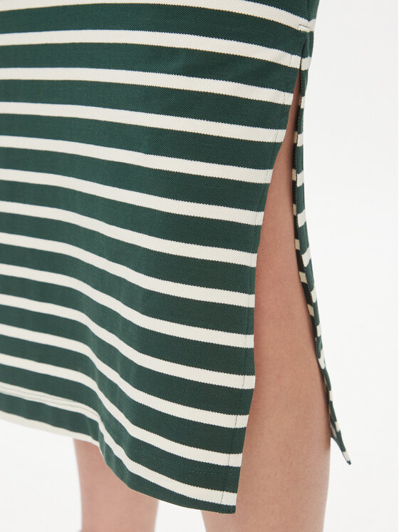Tommy Hilfiger Tommy Hilfiger Haljina za svaki dan Reg Breton Midi Polo Dress Ss WW0WW42030 Zelena Regular Fit