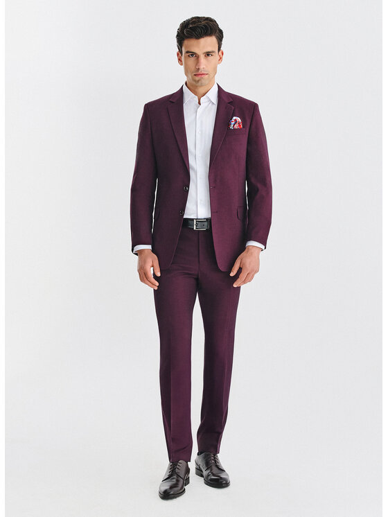Pako Lorente Pako Lorente Marynarka P25WF-3G-014 Bordowy Slim Fit