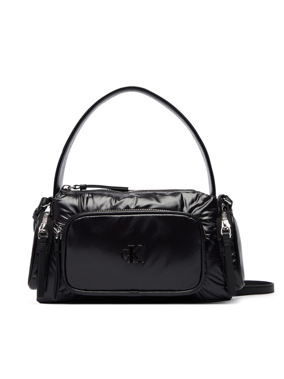 Calvin Klein Calvin Klein Soma Pocket Shiny Nylon Small Bag LV04F3405G Melns