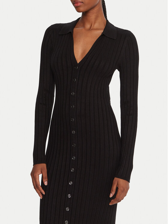 Guess Guess Трикотажна сукня W5BK60 Z2YJ2 Чорний Slim Fit