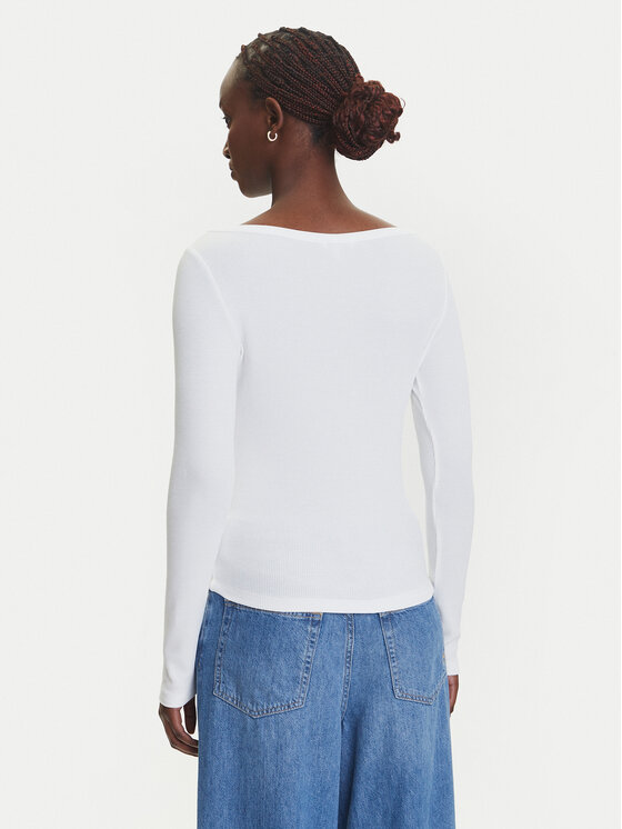 Tommy Jeans Tommy Jeans Блузка Henley DW0DW20903 Білий Slim Fit
