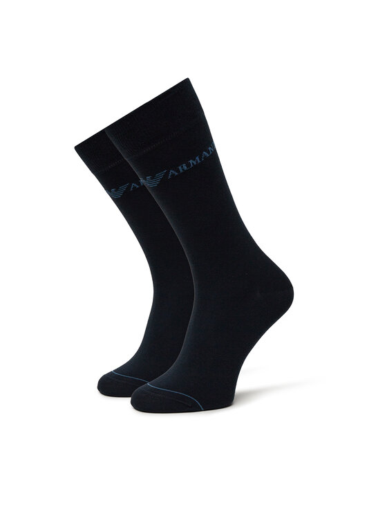 Emporio Armani Emporio Armani Комплект 3 чифта дълги чорапи мъжки EM000554 AF12276 MB154 Тъмносин