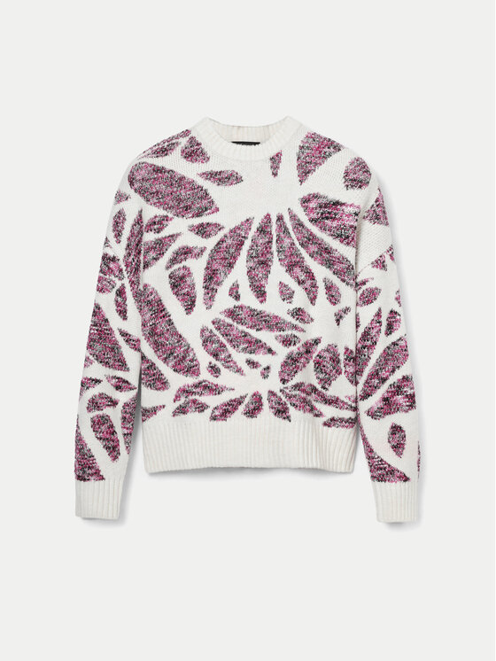 Desigual Desigual Sweter Kamloops 24WWJF57 Écru Loose Fit