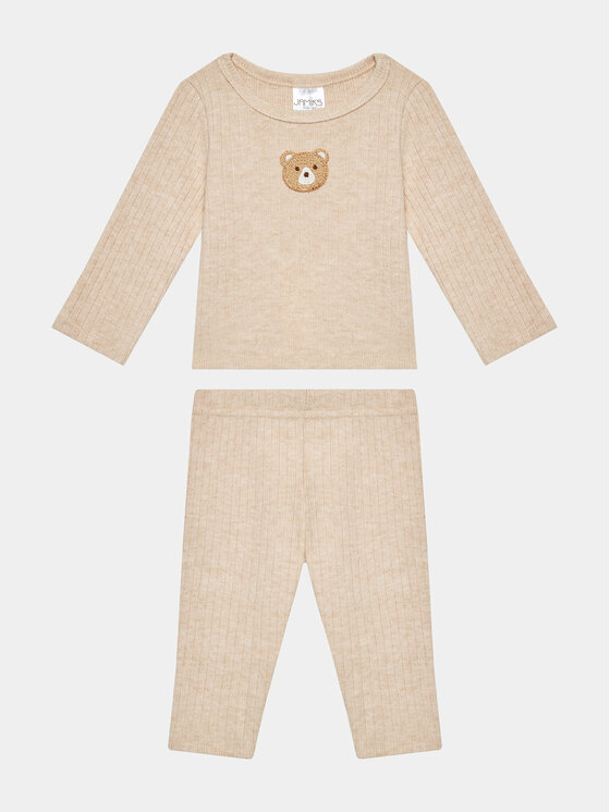 Jamiks Jamiks Completo maglietta e pantaloni Bull JZG443 Beige Regular Fit